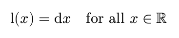 An equation using an upright operator name and upright d, with the words 'for all' in roman type.